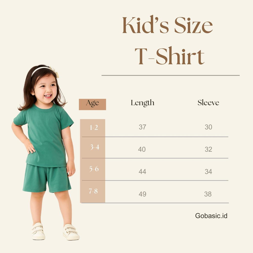 GOBASIC KIDS - Setelan Piyama Set Baju Tidur Anak Kaos 100% Katun Bambu Unisex 1-8 Tahun Laki-Laki Perempuan Cotton