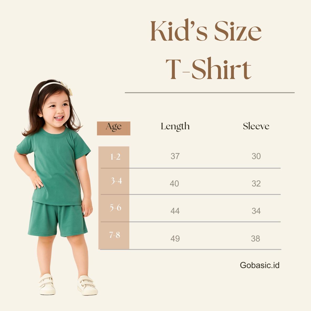 GOBASIC KIDS - Setelan Piyama Set Baju Tidur Anak Kaos 100% Katun Bambu Unisex 1-8 Tahun Laki-Laki Perempuan Cotton