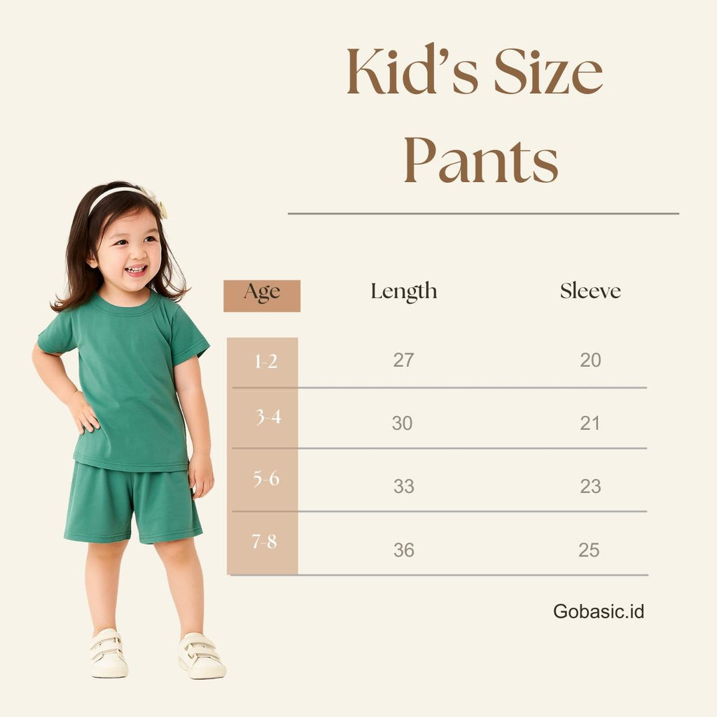 GOBASIC KIDS - Setelan Piyama Set Baju Tidur Anak Kaos 100% Katun Bambu Unisex 1-8 Tahun Laki-Laki Perempuan Cotton