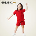 GOBASIC KIDS - Setelan Piyama Set Baju Tidur Anak Kaos 100% Katun Bambu Unisex 1-8 Tahun Laki-Laki Perempuan Cotton