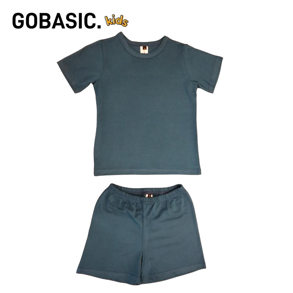 GOBASIC KIDS - Setelan Piyama Set Baju Tidur Anak Kaos 100% Katun Bambu Unisex 1-8 Tahun Laki-Laki Perempuan Cotton
